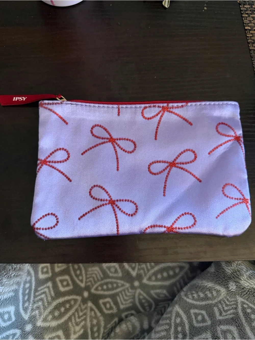 Ipsy Lavender with Bows Pouch December 2025